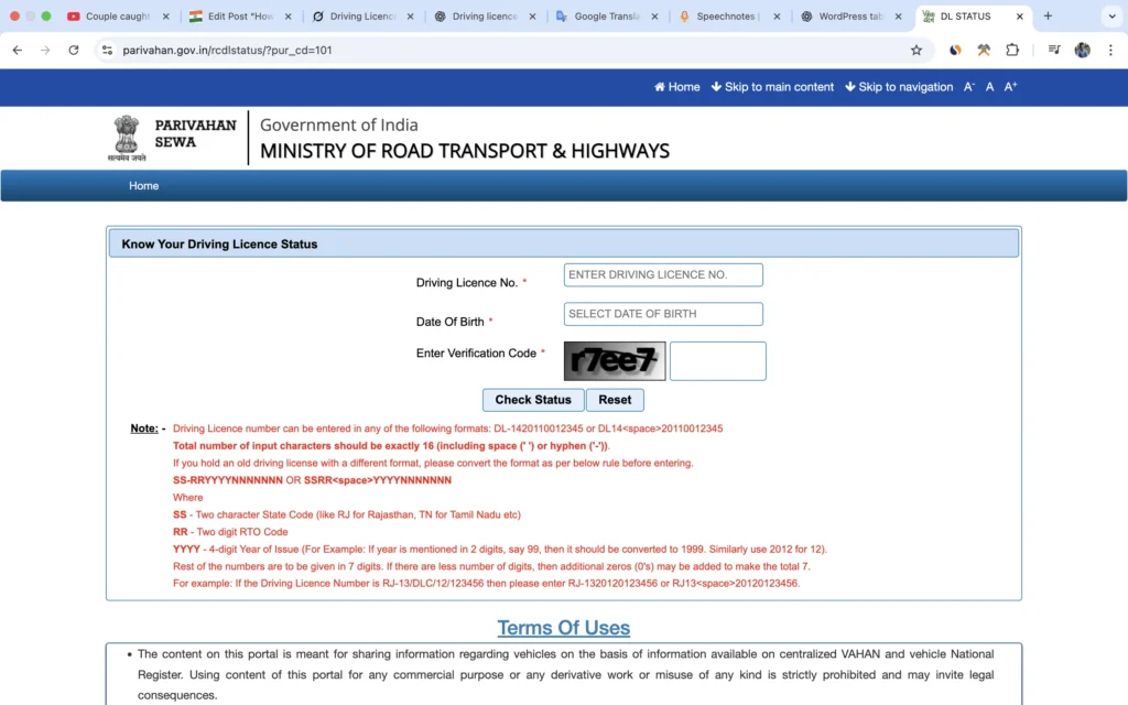 driving licence check